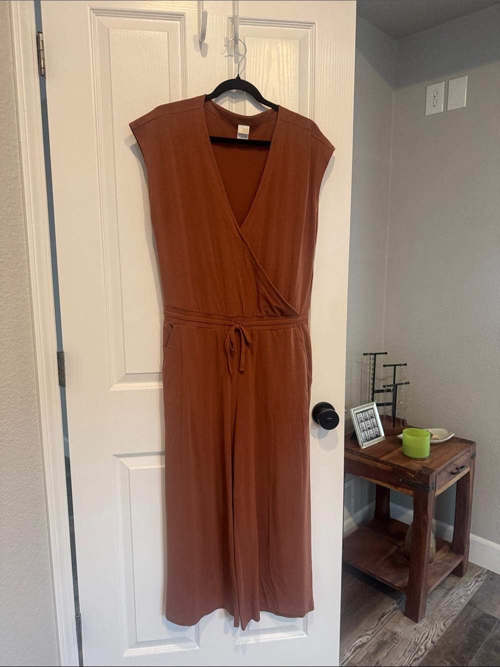 Sleeveless Rust Wrap Jumpsuit